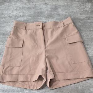 High-Rise Cargo Pocket Women’s Shorts — Blush